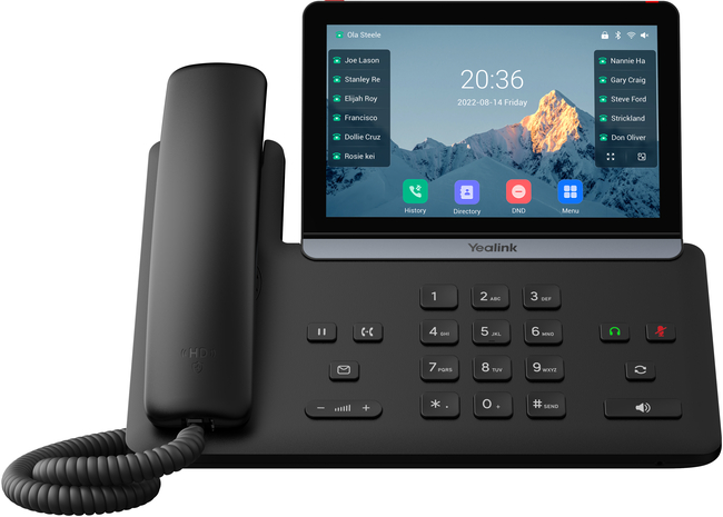 Yealink T87W mit aufgelegtem Hörer – Produktaufnahme